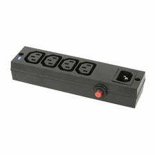 4 Way IEC C13 to C14 Mains Distribution Block Box with Overload Switch