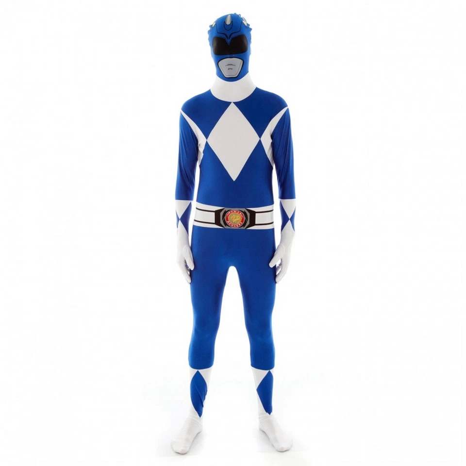 Traje Morphsuit Azul Adulto Power Ranger Para Hombre Superhéroe Disfraz Piel Traje Zentai M-XXL Foto 2 de 4
