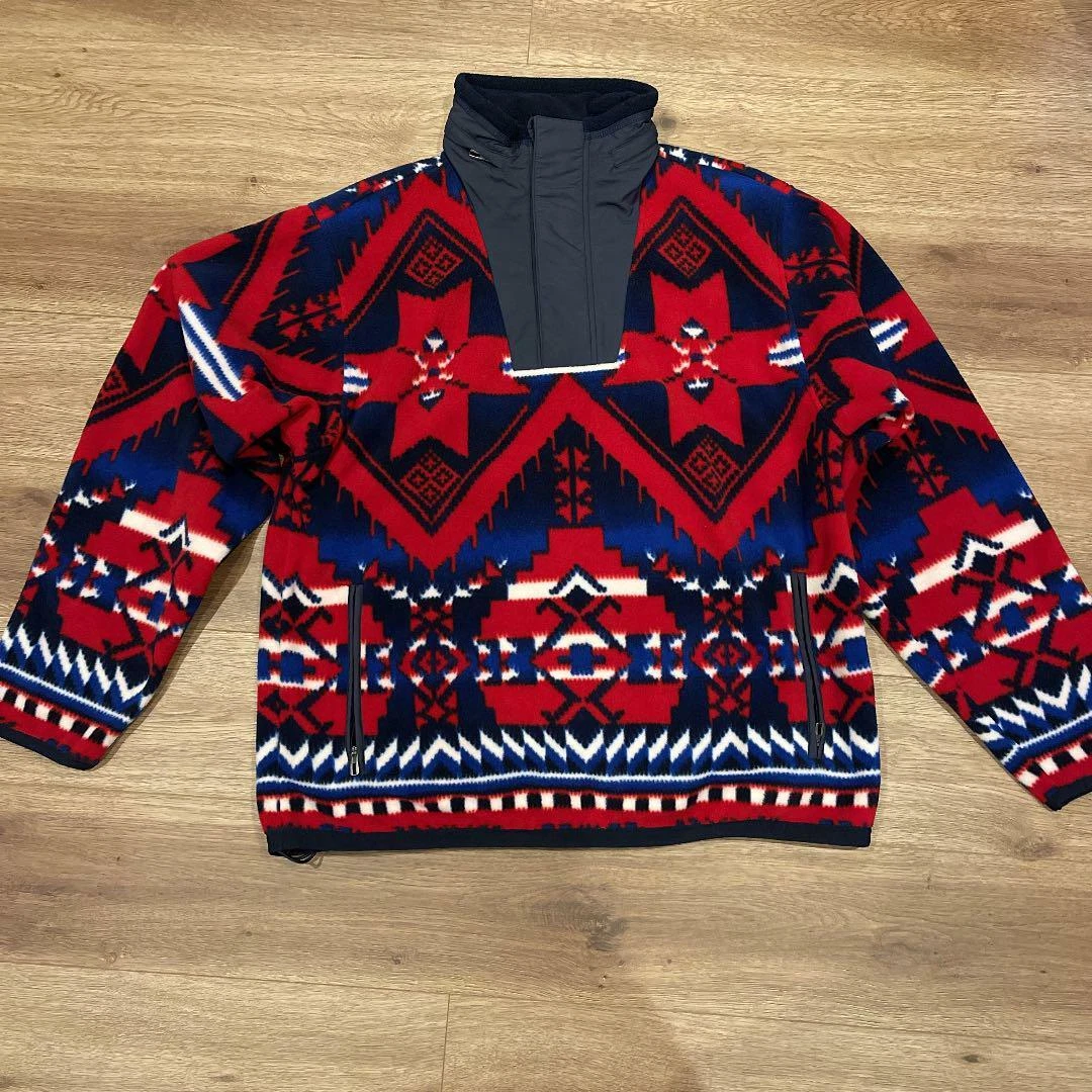 Polo by Ralph Lauren Native Indian Anorak Fleece Jacket Pullover Men From Japan