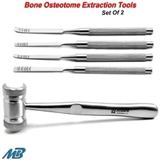 Dental Osteotome Bone Ridge Expansion Chisels Extraction Surgical Mallet Hammer