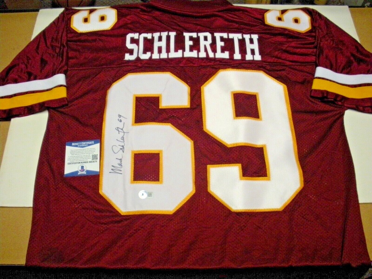 MARK SCHLERETH REDSKINS,IDAHO BECKETT/COA SIGNED OFFICIAL LICENSED