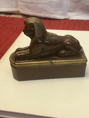 Vintage Helen McCrea Hand Carved / Hand Painted ~Soapstone ~ Egyptian Sphinx