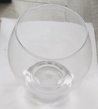 Vase rond en verre transparent, diamètre 14 cm, comme neuf