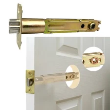 Deadbolt Door Replacement Latch 5 Inch Polished Brass Square Corner Faceplate
