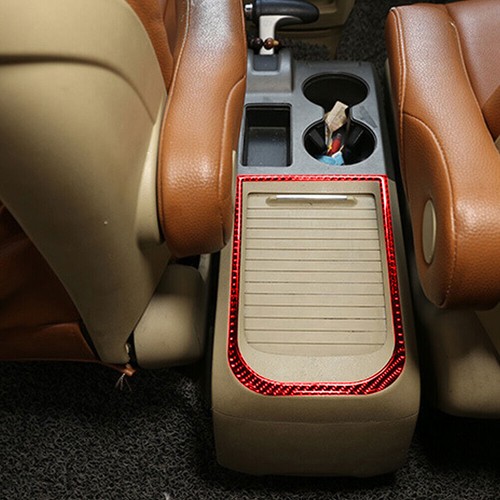 Red Carbon Fiber Interior Central Armrest Frame Cover Trim For Honda CR-V 07-11 - Picture 6 of 11
