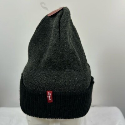 Levi s | NWT Grey Black Reversible Knit Beanie Logo