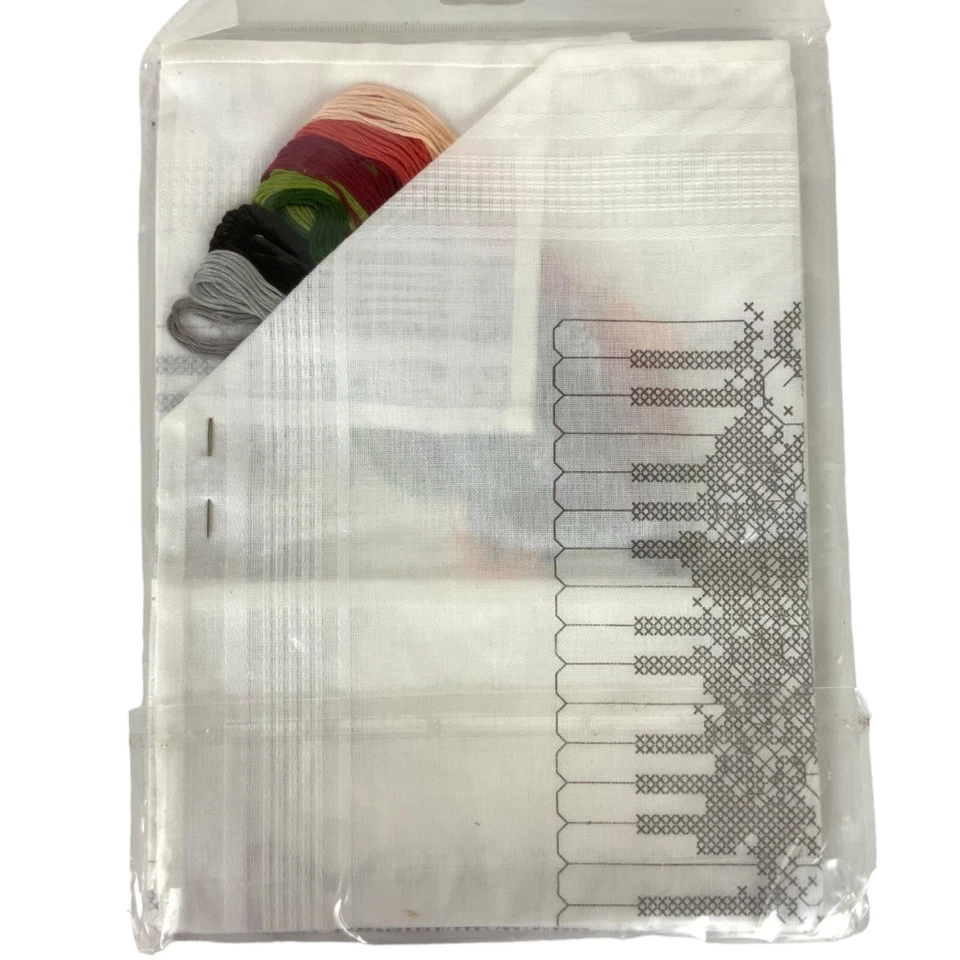 Village Linens 1449 Music Is Love Cross Stitch Table Runner Craft Kit 16x36 - Image 2 of 2