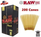Authentic RAW Black King Size Pre-Rolled Cones 200 Pack & Fast Shipping US