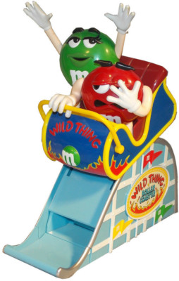 M&M Candy Dispenser Wild Thing Roller Coaster Fun Collectible New