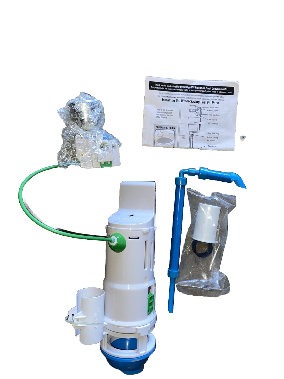 HydroRight Toilet Repair Kit with Dual Flush Valve Push Button (HYR460) General Maintenance