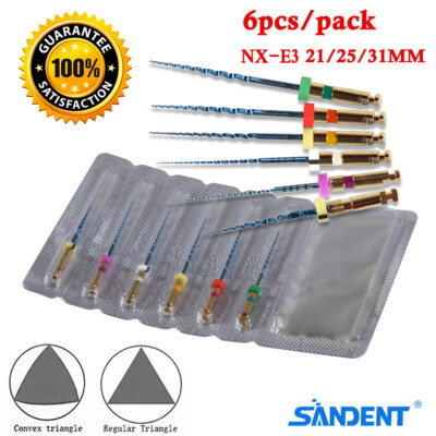 6Pc/Kit Dental Endodontic Gold Taper NITI Rotary Files Engine Use Endo File