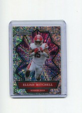 2021 Wild Card Alumination Holo-Lux Silver Elijah Mitchell Rookie 166/199. rookie card picture