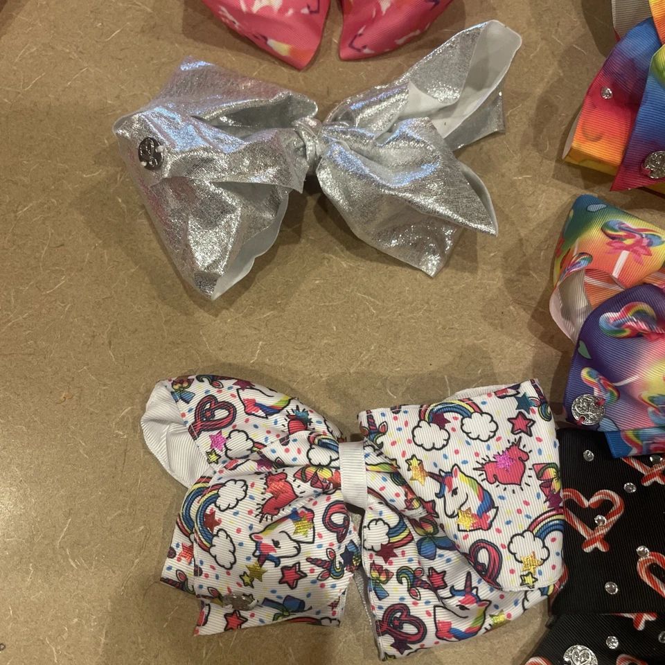 Lot Of 11 Jojo Siwa Authentic Bowlicious Hair Bows Large & Jojo Storage Hanger - Image 2 of 4