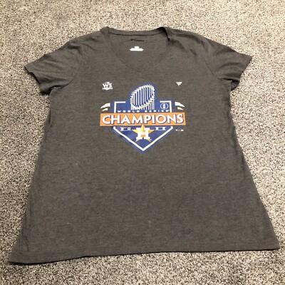 Houston Astros Shirt Womens Large Gray Blue World Series 2021