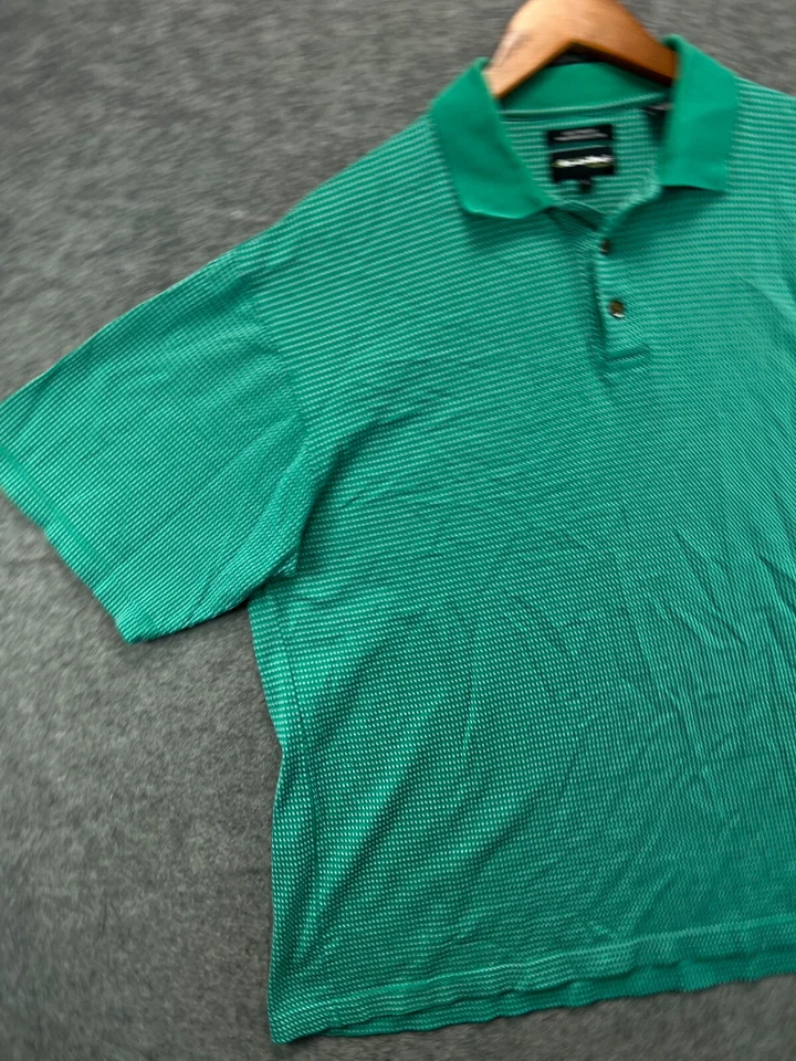 Polo de golf Bolle para hombre grande textura verde años 60 2 capas mercerizada manga corta Foto 4 de 4