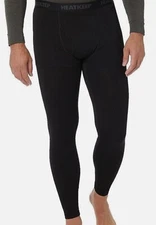 Mens Heat Keep Midweight Black Performance Base Layer Pants Leggings XL