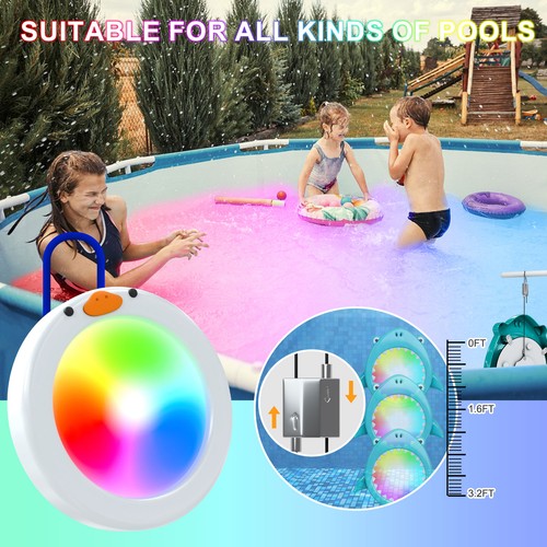 Underwater Led Pool Lights for Inground Pools Smart RGB Color Changing IP68 - Picture 6 of 8