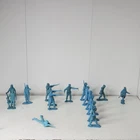 Vintage Marx WWII French Soldiers Light Blue Plastic Lot of 16 – 8 Poses