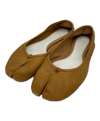 Maison Margiela Tabi Ballet Flats Yellow Leather Size 40 Used