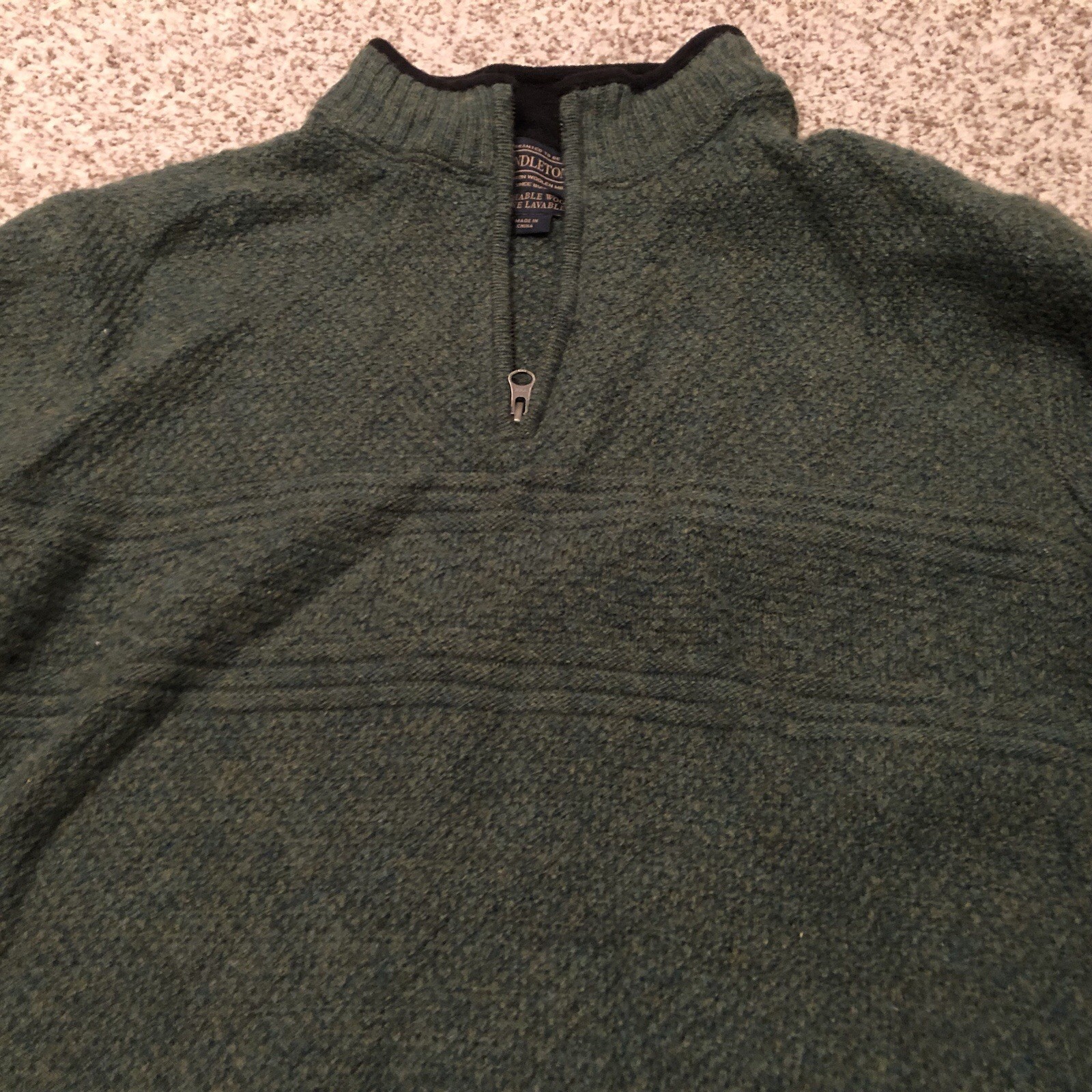 Pendleton Washable Wool 1/4 Zip Pull Over Sweater… - image 4