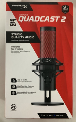HyperX Quadcast 2 Microphone Black Red Studio Quality Microphone Mic USB C