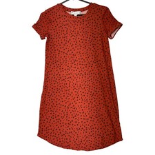 Pink Rose Short Sleeved Tee Shirt Dress Apple Leopard Color Women Size XS NWT