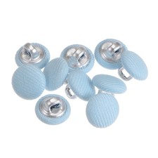 10pcs Fabric Cloth Covered Button 10mm Metal Round Sewing Buttons Blue