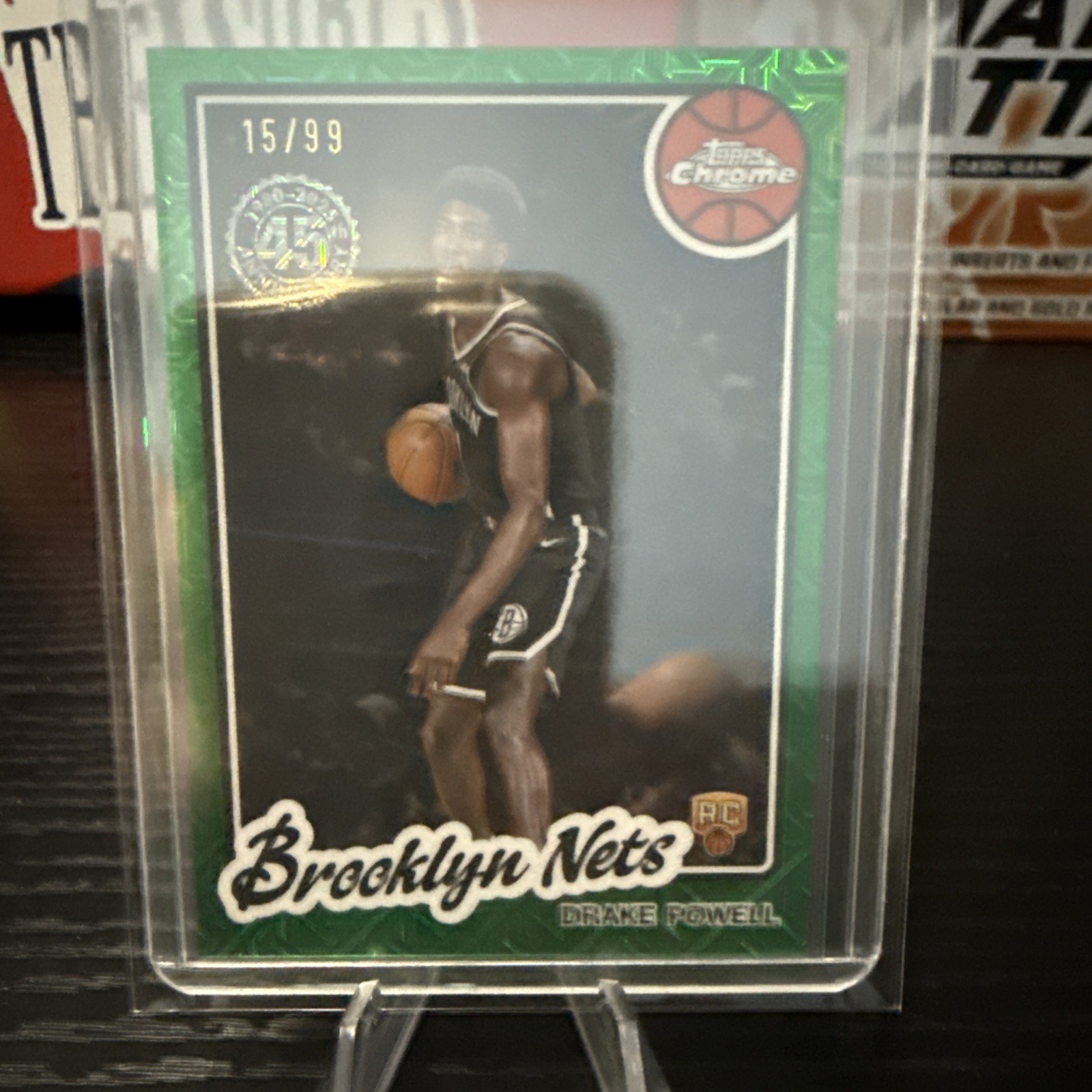 2025-26 Topps Drake Powell RC 1980-81 Topps Chrome MOJO GREEN 15/99 #TC-DP