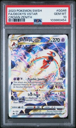2023 POKEMON SWORD & SHIELD CROWN ZENITH #GG46 FULL ART/DEOXYS VSTAR PSA 10