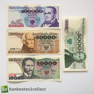 POLAND: Set of 4 Polish Zloty Banknotes.