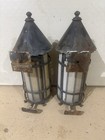 Vintage Pair Witches Hat Tudor Gothic Lantern Style Porch Light Fixture -RESTORE — photo 3