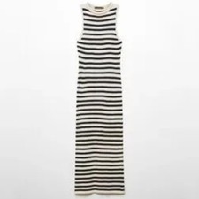 MNG Mango Stripe Sweater Maxi Dress Size 2