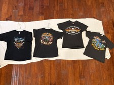 LOT of 4 Vintage 3D Emblem T Shirt Harley Davidson Biker 1980s Rare BUNDLE Sz L