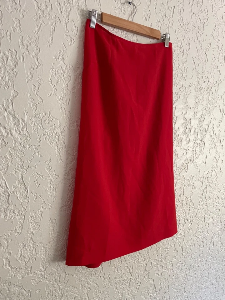 🔥 JIL SANDER® RARE Vintage Y2K Red Satin Skirt  size 34 / S - Image 2 of 4
