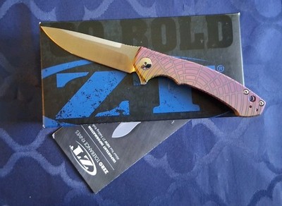 *CUSTOM!!!*   ZERO TOLERANCE  Anodized Titanium Handle & S35VN Blade  (ZT-0450)