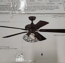 Home Decorators Collection YG629A-MBK Indoor Ceiling Fan with Light 52 Inch