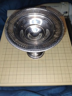 Crown Sterling Silver Weighted Vintage Pedestal Compote Tray Please Read Descrip