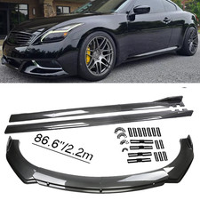 Carbon Style Front Bumper Lip Spoiler Side Skirts For Infiniti G37s Coupe