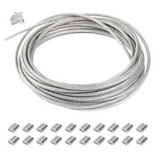 Stainless Steel Cable 1mm 20m Rope Wire PVC Coated Clothes Rack Hanging
