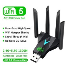 Dual Band 1300mbps Wifi USB Adapter 2.4g/5ghz Wi-fi Dongle Usb3.0 802.11ac 4-ant