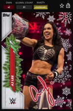 WWE Topps Slam Holiday Collection DIGITAL AJ Lee Red Legendary 50cc DIGITAL