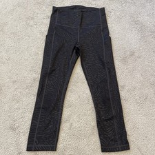 Athleta Black Ultimate Stash Pocket Embossed Capri Size XS