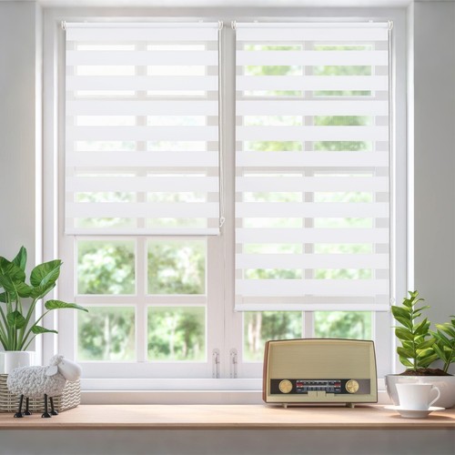 Doppelrollo Duo Rollo Klemmfix ohne Bohren blickdicht Fensterrollo Zebrarollo - Zdjęcie 20 z 77