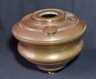 Large Antique Duplex Oil Lamp Brass Font