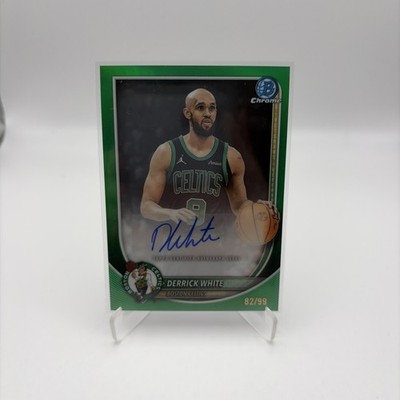 Derrick White 25-26 Bowman Chrome Green Refractor Autograph (#82/99) Color match