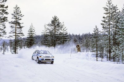 Ingvar Carlsson Per Carlsson Mazda 323 Swedish Rally February 16 1991 Old Photo