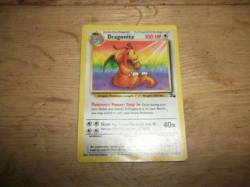 Dragonite 19/62 Non Holo Pokemon Card Fossil Set Genuine
