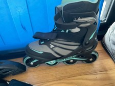 Rollerblade Zetrablade Womens Inline Skate, US Size 9W Black/Light Blue pads