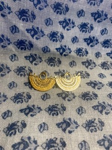 Authentic 24K Gold Plated Stud Fan Earrings - Elegant, Stamped & Stunning!