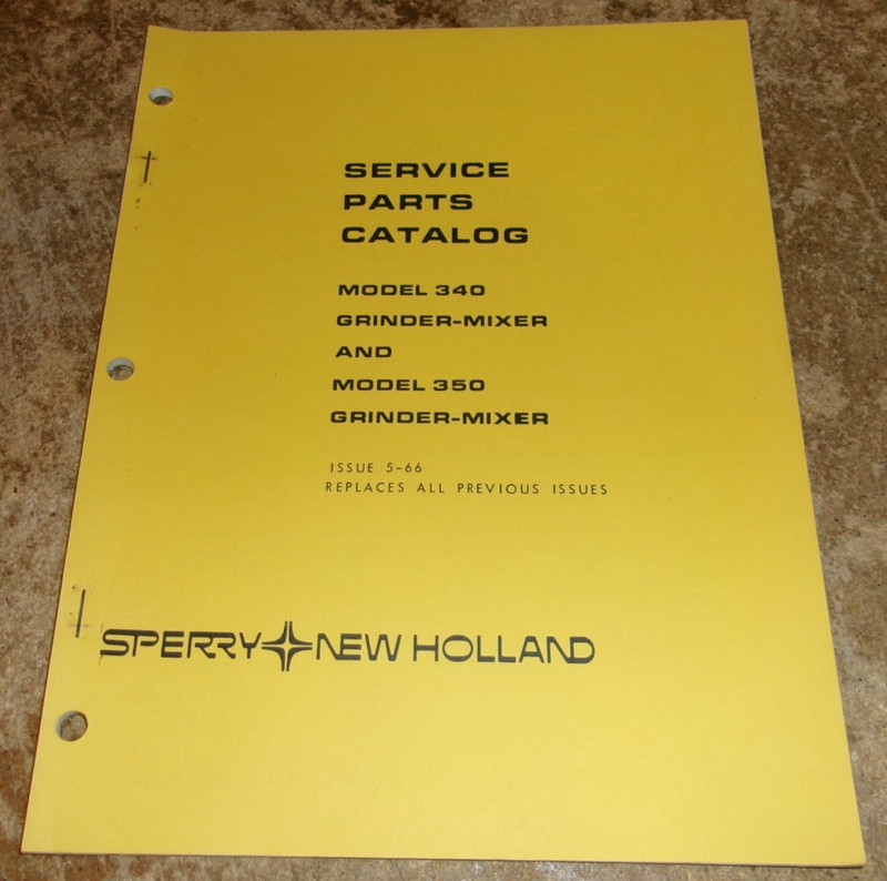 1966 new holland 340/350 grinder-mixers service parts catalog nice used